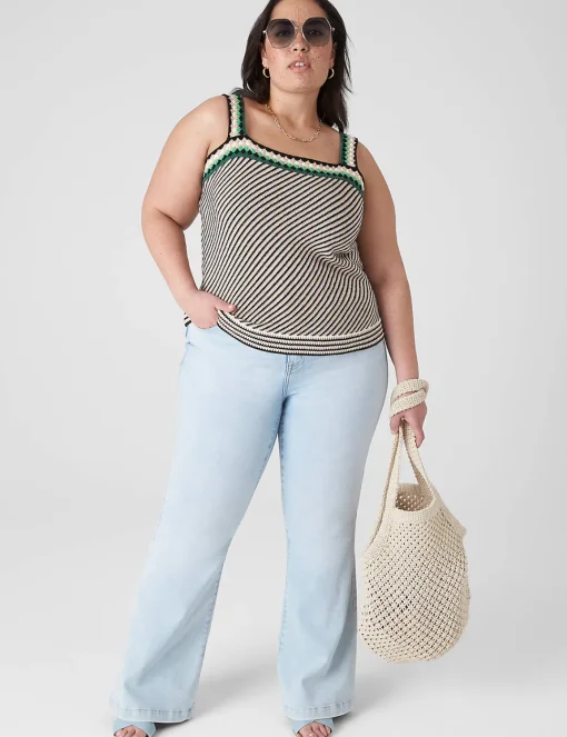Shirts & Blouses^Lane Bryant Striped Stitch Sweater Tank Multi Stripe