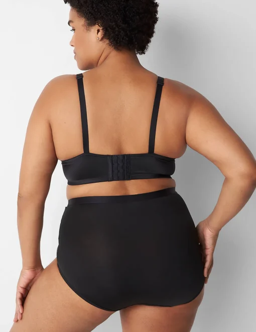 Balconette Bras^Lane Bryant Summer Sheer High-Neck Balconette Bra Black