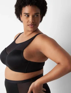 Balconette Bras^Lane Bryant Summer Sheer High-Neck Balconette Bra Black