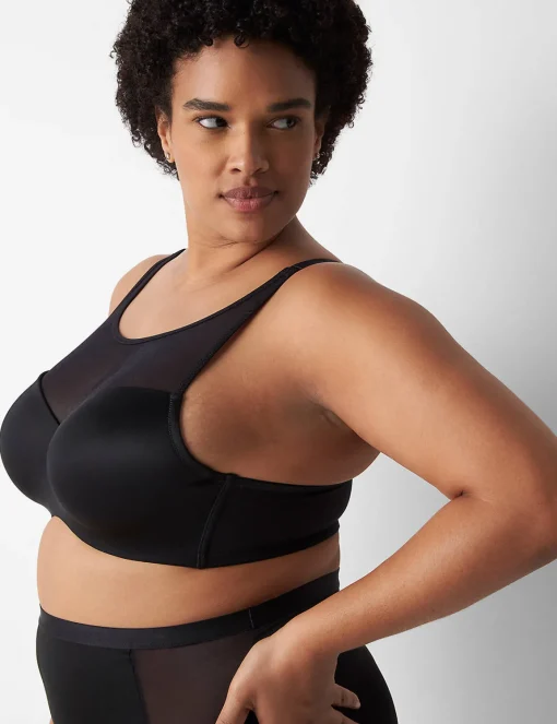 Balconette Bras^Lane Bryant Summer Sheer High-Neck Balconette Bra Black