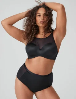 Balconette Bras^Lane Bryant Summer Sheer High-Neck Balconette Bra Black