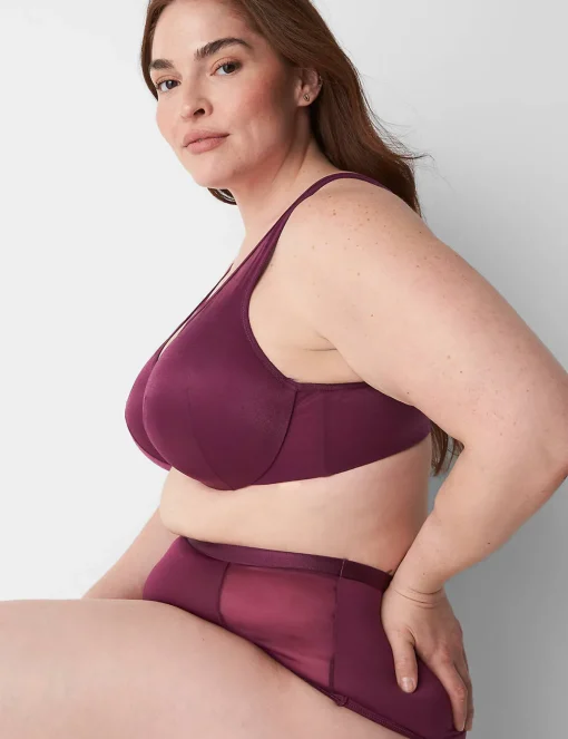 Full Coverage Bras^Lane Bryant Summer Sheer Lightly Lined Full Coverage Bra Grape Wine