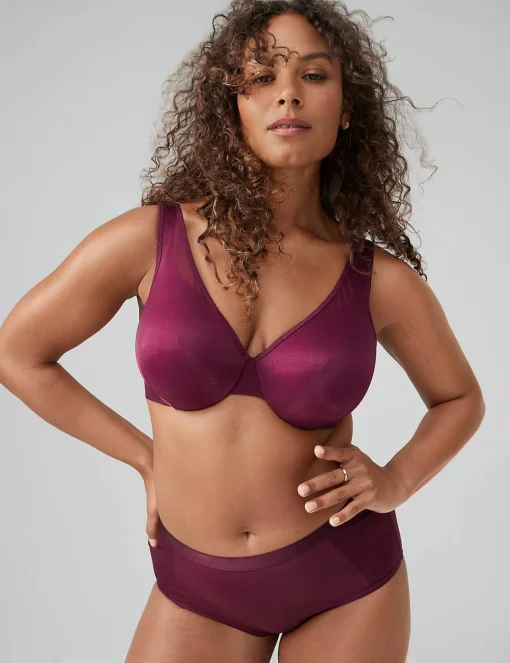 Full Coverage Bras^Lane Bryant Summer Sheer Lightly Lined Full Coverage Bra Grape Wine