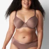 Balconette Bras^Lane Bryant Summer Sheer Unlined Balconette Bra Deep Taupe