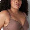 F To K Cups^Lane Bryant Summer Sheer Unlined Balconette Bra Deep Taupe