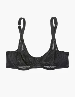 F To K Cups^Lane Bryant Summer Sheer Unlined Balconette Bra Black