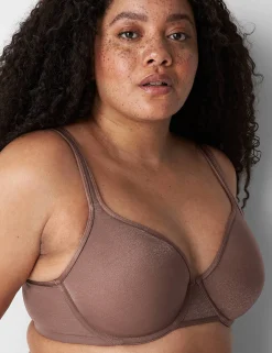 F To K Cups^Lane Bryant Summer Sheer Unlined Balconette Bra Deep Taupe