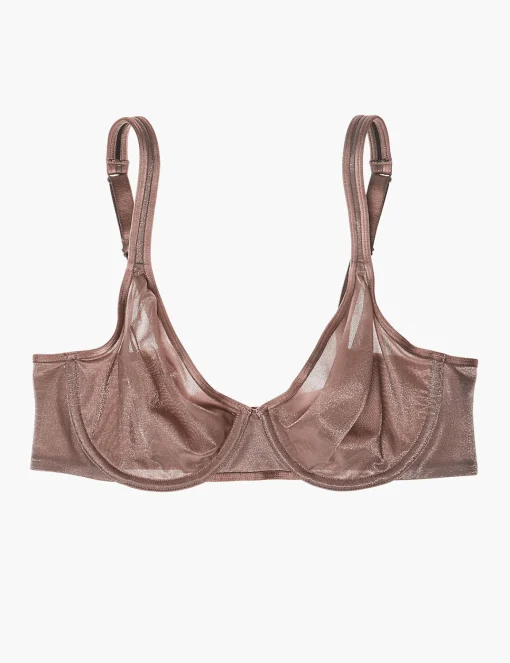 Underwire Bras^Lane Bryant Summer Sheer Unlined Balconette Bra Deep Taupe
