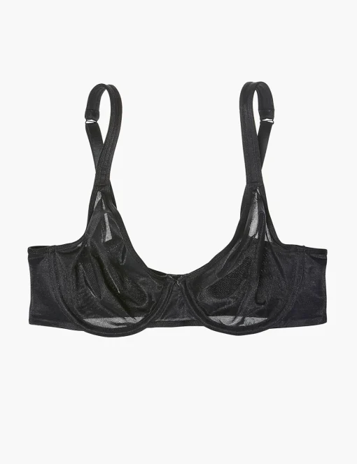 Balconette Bras^Lane Bryant Summer Sheer Unlined Balconette Bra Black