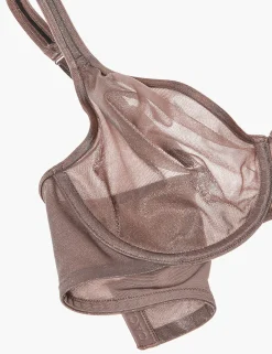 F To K Cups^Lane Bryant Summer Sheer Unlined Balconette Bra Deep Taupe