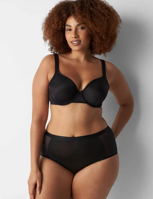 Balconette Bras^Lane Bryant Summer Sheer Unlined Balconette Bra Black