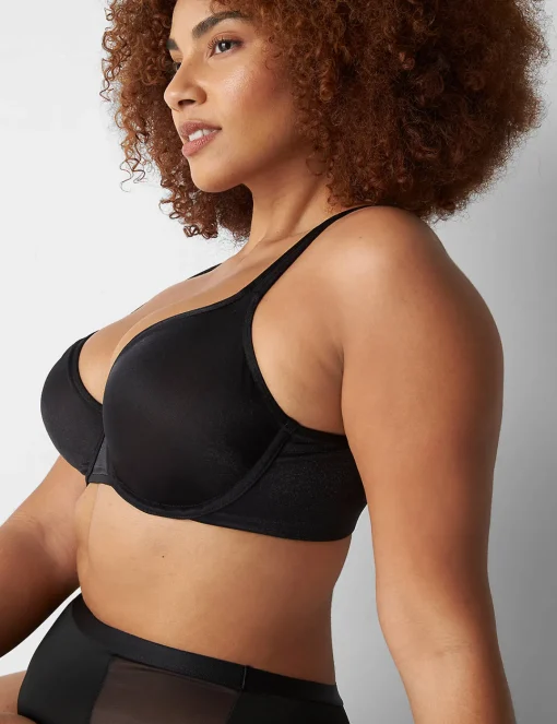 Balconette Bras^Lane Bryant Summer Sheer Unlined Balconette Bra Black