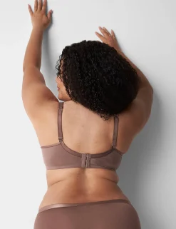 F To K Cups^Lane Bryant Summer Sheer Unlined Balconette Bra Deep Taupe