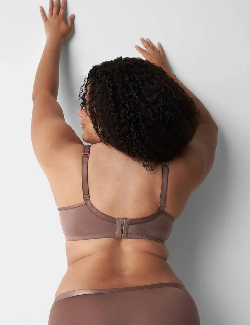 F To K Cups^Lane Bryant Summer Sheer Unlined Balconette Bra Deep Taupe