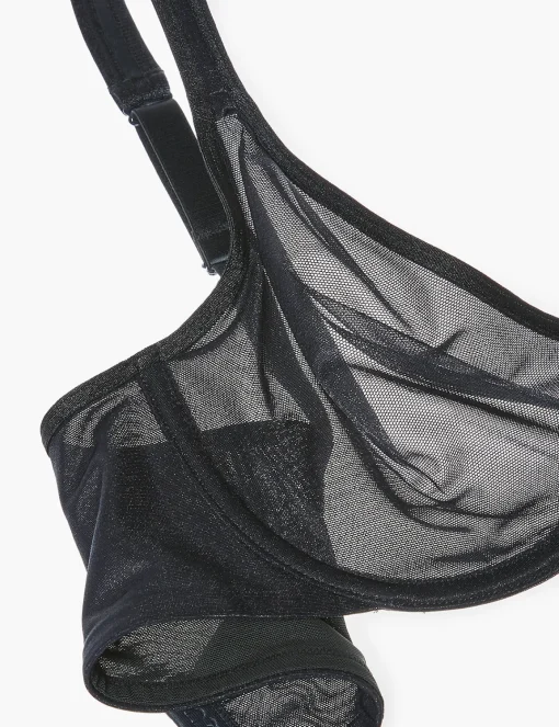 Balconette Bras^Lane Bryant Summer Sheer Unlined Balconette Bra Black