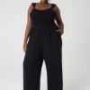 Jumpsuits & Rompers^Lane Bryant Sweetheart-Neck Smocked-Bodice Jumpsuit Black