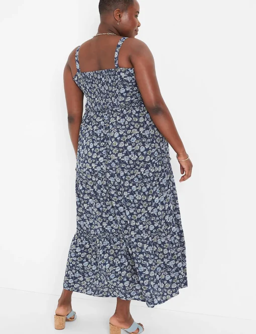 Maxi & Midi^Lane Bryant Sweetheart-Neck Tiered Maxi Dress Bursting Floral
