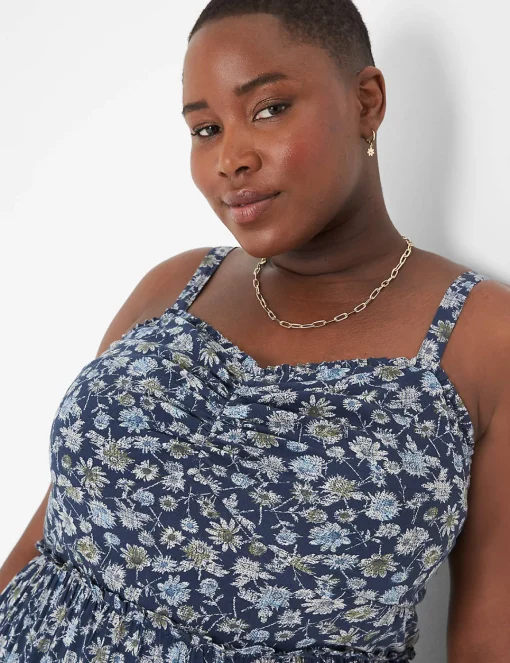 Maxi & Midi^Lane Bryant Sweetheart-Neck Tiered Maxi Dress Bursting Floral