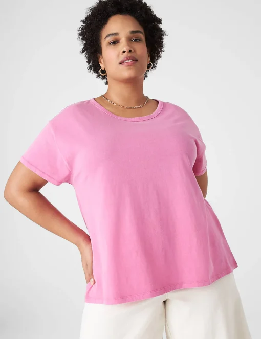 Knit Tops^Lane Bryant Swing Crew-Neck High-Low Tee Fiji Flower