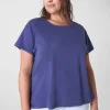 Knit Tops^Lane Bryant Swing Crew-Neck High-Low Tee Maritime Blue