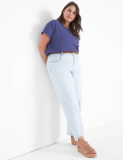 Knit Tops^Lane Bryant Swing Crew-Neck High-Low Tee Maritime Blue
