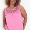 The Tee Shop^Lane Bryant Swing Lace-Yoke Tank Top Fiji Flower