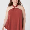 Shirts & Blouses^Lane Bryant Swing O-Ring Halter Top Brandy
