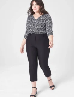 Knit Tops^Lane Bryant Swing Pleated V-Neck Top Fan Print