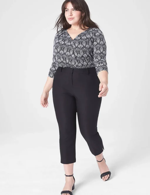 Knit Tops^Lane Bryant Swing Pleated V-Neck Top Fan Print