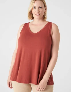 Knit Tops^Lane Bryant Swing V-Neck Tank Brandy