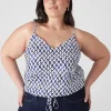 Shirts & Blouses^Lane Bryant Tie-Hem Crop Tank Shibori Diamond