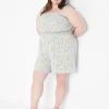 Jumpsuits & Rompers^Lane Bryant Tie-Shoulder Smocked-Waist Romper Ditsy Bloom