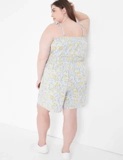 Jumpsuits & Rompers^Lane Bryant Tie-Shoulder Smocked-Waist Romper Ditsy Bloom