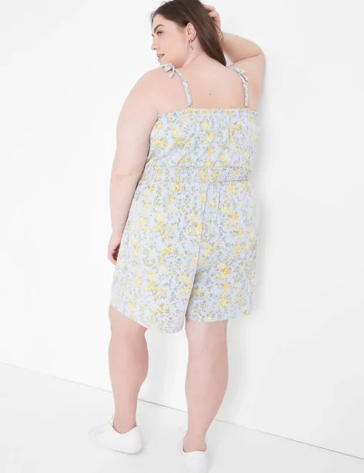 Jumpsuits & Rompers^Lane Bryant Tie-Shoulder Smocked-Waist Romper Ditsy Bloom