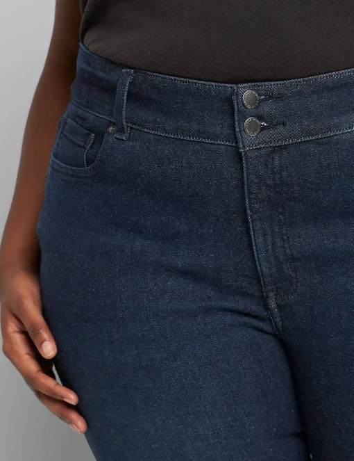 Straight Leg^Lane Bryant Tighter Tummy Fit High-Rise Straight Jean Dark Denim
