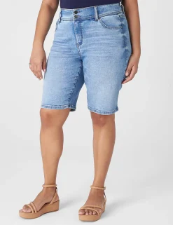 Crops, Capris And Shorts^Lane Bryant Tighter Tummy High-Rise Bermuda Jean Short Light Denim