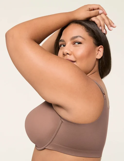 Full Coverage Bras^Lane Bryant Totally Smooth Full Coverage Front-Close Bra Deep Taupe