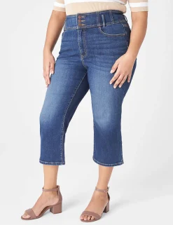 Crops, Capris And Shorts^Lane Bryant Ultra High-Rise Straight Leg Capri Jean Dark Denim
