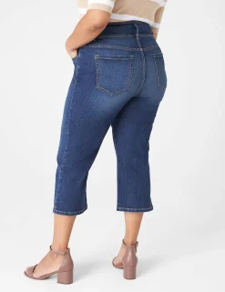 Straight Leg^Lane Bryant Ultra High-Rise Straight Leg Capri Jean Dark Denim