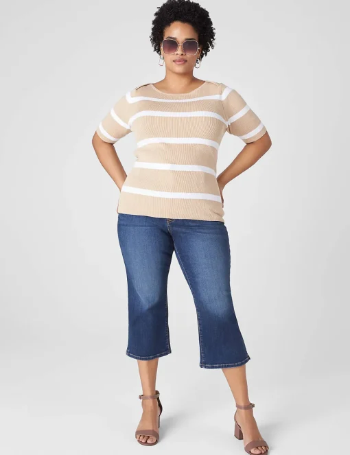 Straight Leg^Lane Bryant Ultra High-Rise Straight Leg Capri Jean Dark Denim