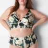 Swim Tops^Lane Bryant Underwire Plunge Keyhole Swim Bikini Top Pebbles
