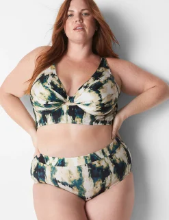 Swim Tops^Lane Bryant Underwire Plunge Keyhole Swim Bikini Top Pebbles
