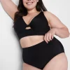 Swim Tops^Lane Bryant Underwire Plunge Keyhole Swim Bikini Top Black