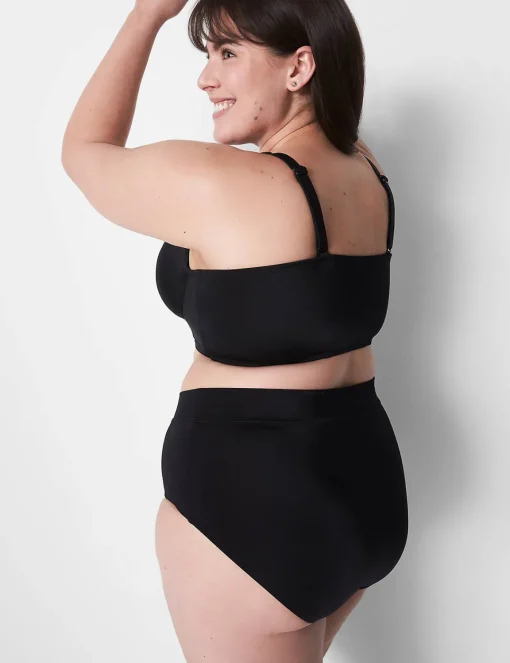 Swim Tops^Lane Bryant Underwire Plunge Keyhole Swim Bikini Top Black