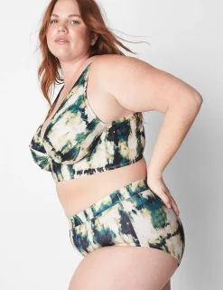 Swim Tops^Lane Bryant Underwire Plunge Keyhole Swim Bikini Top Pebbles