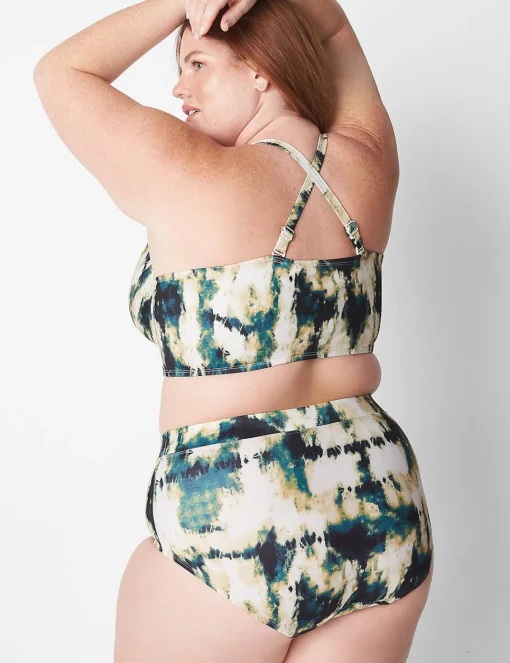 Swim Tops^Lane Bryant Underwire Plunge Keyhole Swim Bikini Top Pebbles