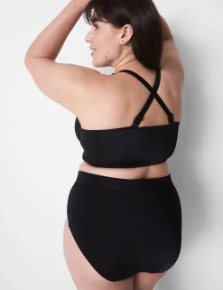 Swim Tops^Lane Bryant Underwire Plunge Keyhole Swim Bikini Top Black