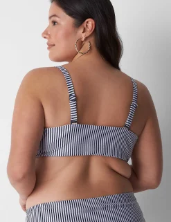 Swim Tops^Lane Bryant Underwire Seersucker Swim Bikini Top Maritime Blue Seersucker