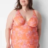 Swim Tops^Lane Bryant Underwire Swim Tankini Top Nectarine Floral