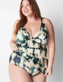 Swim Tops^Lane Bryant Underwire Swim Tankini Top Pebbles